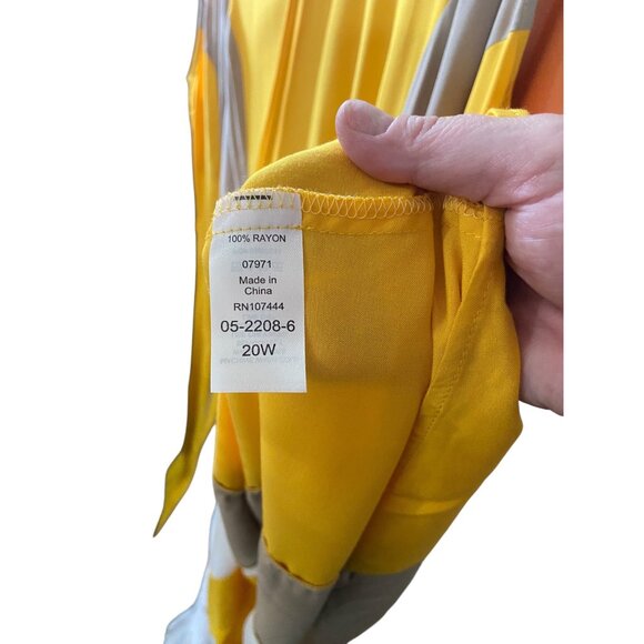 Jessica London Striped Maxi Dress Yellow Size 20W Minimalist Summer Coastal Boho - Picture 4 of 13